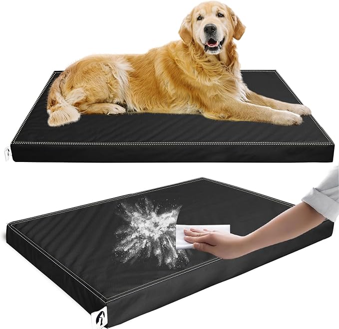 Waterproof Dog Bed Large Sized Dog，Orthopedic Waterproof Pet Beds with Removable Washing Cover, Egg Crate Foam Mat, Suitable for Pet Up to 120 lbs