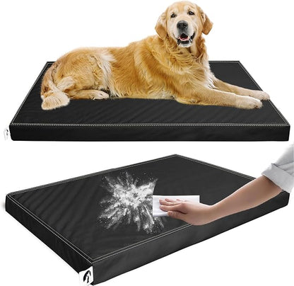 Waterproof Dog Bed Large Sized Dog，Orthopedic Waterproof Pet Beds with Removable Washing Cover, Egg Crate Foam Mat, Suitable for Pet Up to 120 lbs