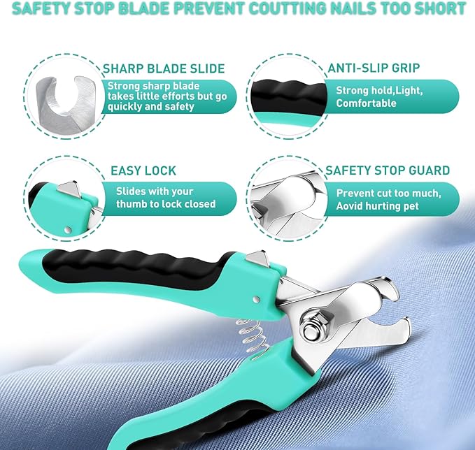 WOPQAEM 5 PCS Self Cleaning Slicker Brush & Pet Grooming Rake & Bath Brush & Nail Clippers & Pet Comb for Dogs and Cats,Professional Deshedding Dematting Tool for Long and Short Haired Pets