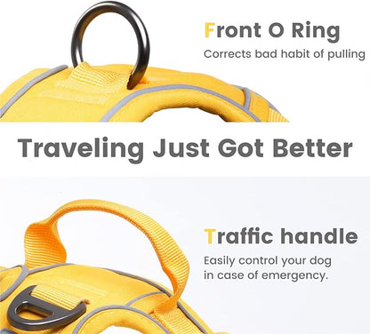 Pawaii No Pull Dog Harness with Pet ID Tag,Reflective Strips No Choke Front O Ring Breathable Mesh Adjustable Soft Padded Pet Vest with Easy Control Handle for Small Dogs