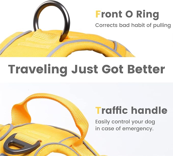 Pawaii No Pull Dog Harness with Pet ID Tag,Reflective Strips No Choke Front O Ring Breathable Mesh Adjustable Soft Padded Pet Vest with Easy Control Handle for Small Dogs