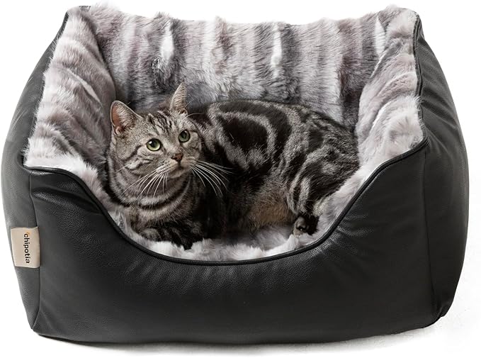 Rectangle Washable Orthopedic Dog Bed for Small, Medium Dogs, Soft Calming, Sleeping Puppy Bed Durable Pet Cuddler with Anti-Slip Bottom, S (24"x20"x10") (Black, Small) (Black, Small)