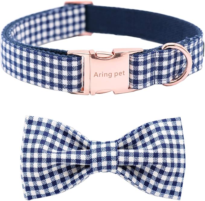 ARING PET Bowtie Dog Collar Adjustable Collars with Bow Tie for Small Medium Large Boy Girl Dogs