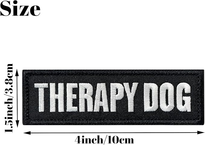 TACVEL 2 Pieces Therapy Dog Patches with Hook Backing for Service Animal Vests, Harnesses