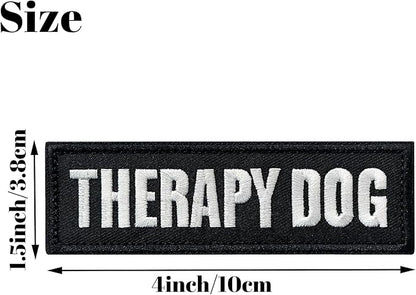 TACVEL 2 Pieces Therapy Dog Patches with Hook Backing for Service Animal Vests, Harnesses