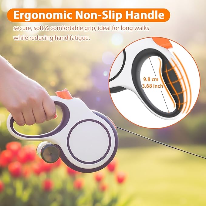 Meegood Retractable Dog Leash 26ft Heavy-Duty for Medium & Large Dogs - Upgraded Lock, Tangle-Free, Ergonomic Grip - Perfect for Walking, Running, Outdoor Training