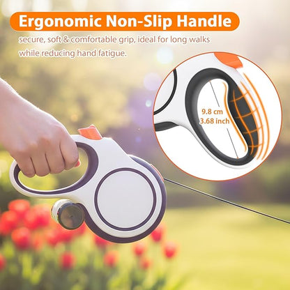 Meegood Retractable Dog Leash 26ft Heavy-Duty for Medium & Large Dogs - Upgraded Lock, Tangle-Free, Ergonomic Grip - Perfect for Walking, Running, Outdoor Training
