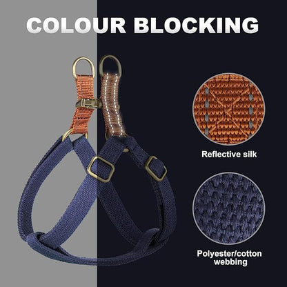 Didog Step in Dog Harness with Metal Buckles, Freedom Nylon Dog Halter Vests for Small Dogs Easy Walking Training(S:Chest 13-22", Dark Blue)