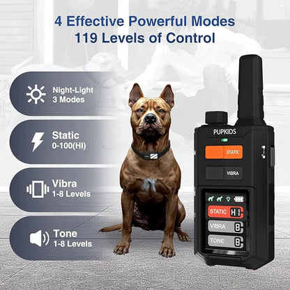 Dog Training Collar with 4 Powerful Modes - 4200FT E Collar for Dogs Training, IPX7 Waterproof Rechargeable Dog Shock Collar for 20-140 Lbs Dogs