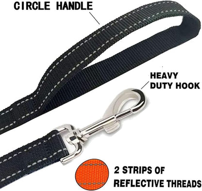 Reflective Dog Leash 4Ft /6 Feet Long, 3/4 Inch Wide, for Small and Medium Dogs