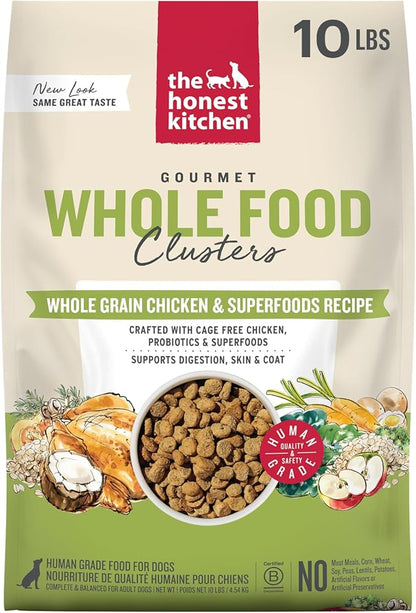 The Honest Kitchen Human Grade Whole Food Clusters Dog Whole Grain Chicken & Oat 10 lb Bag