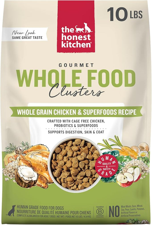 The Honest Kitchen Human Grade Whole Food Clusters Dog Whole Grain Chicken & Oat 10 lb Bag