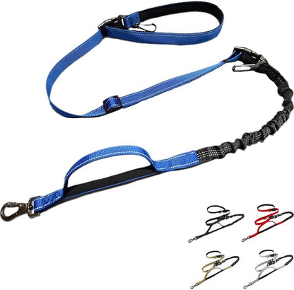 Dog Leash, Hands Free - 6-in-1 Reflective Bungee Leash Design for Large & Medium & Small Dogs, Adjustable Bungee Nylon Belt for Running, Hiking & Daily Walks
