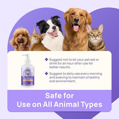 HICC PET Dog Dental Care Spray, Vet-Recommended Breath Freshener & Teeth Cleaning Spray, Eliminate Bad Breath, Relieve Gum Redness & Infections, Reduce Plaque & Tartar, No Brushing, 5.1 Fl Oz