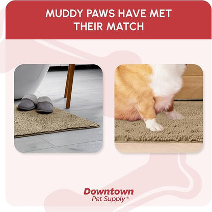 My Doggy Place Dog Mud Mat, 18" x 24" Oatmeal – Thick Microfiber Entry Rug for Snow, Mud & Salt – Absorbent, Quick-Dry, Washer-Safe & Non-Slip, Small