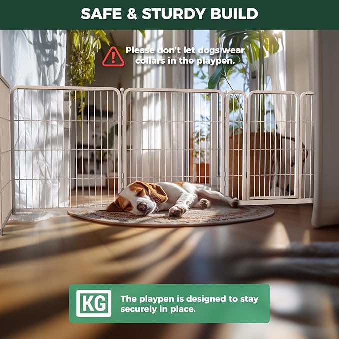 FXW Homeplus Unleashed Indoor Dog Playpen - Stress-Free and Safe Play, Heavy Duty 32 Inch 12 Panels with Connectors (Pack of 2) for Puppy and Small Dogs, White│Patented
