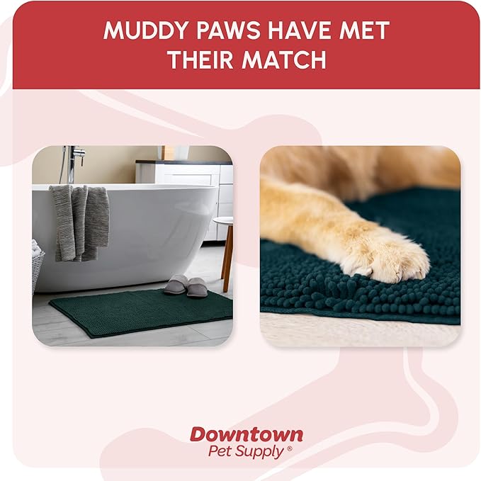 My Doggy Place Dog Mud Mat, 60" x 36" Teal – Thick Microfiber Entry Rug for Snow, Mud & Salt – Absorbent, Quick-Dry, Washer-Safe & Non-Slip, X-Large