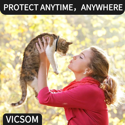 VICSOM 4 Pack Flea and Tick Collar for Cats, 32 Months Treatment Prevention, Waterproof Adjustable Kitten Collar, Black Grey