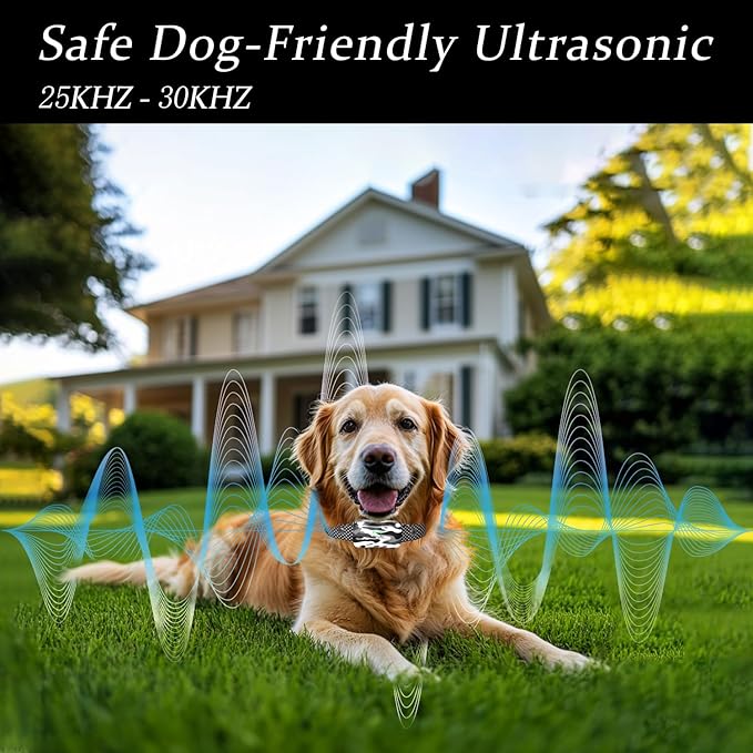 Htcuto GT1 Wireless Dog Fence & Ultrasonic Training Collar -1160-Yard Adjustable Boundary for Outdoor, 6100FT Remote, 4 Modes (Beep/Vibration/Static/Ultrasonic), Waterproof, 185-Day Standby, 2 Dogs