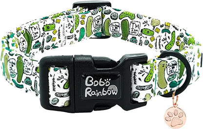Dog Collar-Cute Dill Print Adjustable Pet Collars Comfortable Spring Summer Cotton Puppy Collar Durable Gift for X-Small Dogs