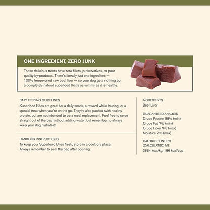 BADLANDS RANCH by Katherine Heigl – Superfood Bite Freeze-Dried Raw Beef Liver Dog Treats – High Protein Single-Ingredient Snacks for Training, Rewards & Daily Wellness
