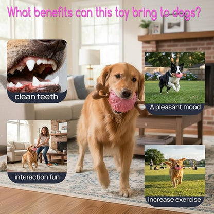 sidaeren Dog Toys,Hybrid Dog Chew Toy for Aggressive Chewers, 2-in-1 Durable Wood-Plastic Bone & TPR Spike Ball, Natural Wood Scent, Integrated Safe Design for 20-100 lbs Medium Large Breeds