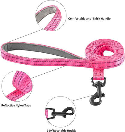 Hipubby Dog Harness and Leash Set, No Pull Soft Mesh Puppy Harness for Small Medium Dogs, Cats - Step in Reflective Breathable Lightweight Vest Harness for Walking, Training - Rose Red, M