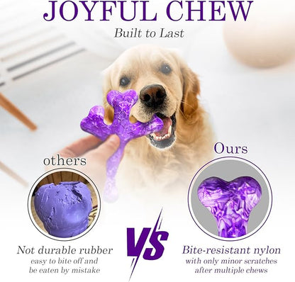 Frienhund Dog Chew Toys for Aggressive Chewers: Dog Chew Toys 4 Pack Beef Flavored Indestructible Toy for 20-70 lbs Medium and Large Dogs, Tough Nylon Chew Bone & Easy to Clean, Keeps Dogs Busy
