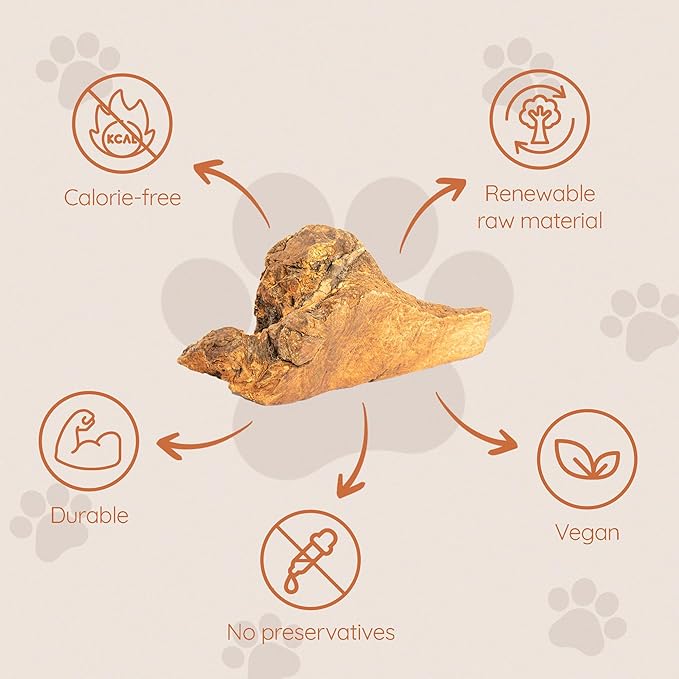 Wildfang® Briar Wood Chewing Root, XXL - Splinter Free Wood Dog Chew Toys for Aggressive Chewer, Odorless Natural Teething Toys Dogs Dental Health, Healthy Gums (for Dogs Over 132 lbs), Pack of 1