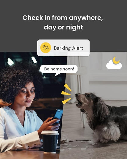 Furbo 360° Dog Camera: Pet Security Cam w/Barking Alerts, Rotating View, Treat Toss w/Phone App, Smart Home Puppy Monitoring, 2-Way Speaker, No Subscription Needed. Standard See, Talk, & Toss Features