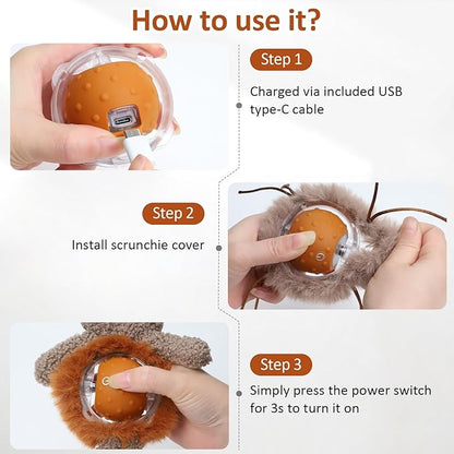 Interactive Cat Toys for Indoor Cats, Electric Cat Mouse Toy, Automatic Kitten Toys for Bored Indoor Adult Cats, Motion Activated, Fast Rolling On Carpet, USB Rechargeable
