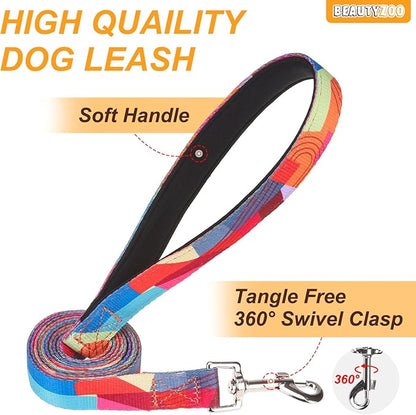 BEAUTYZOO No Pull Dog Harness Large, Adjustable Dog Harness and Leash Set -Easy Wearing with 3 Buckles/Control Handle,No Choke Soft Padded Reflective Pet Vest for Training Walking Hiking, L