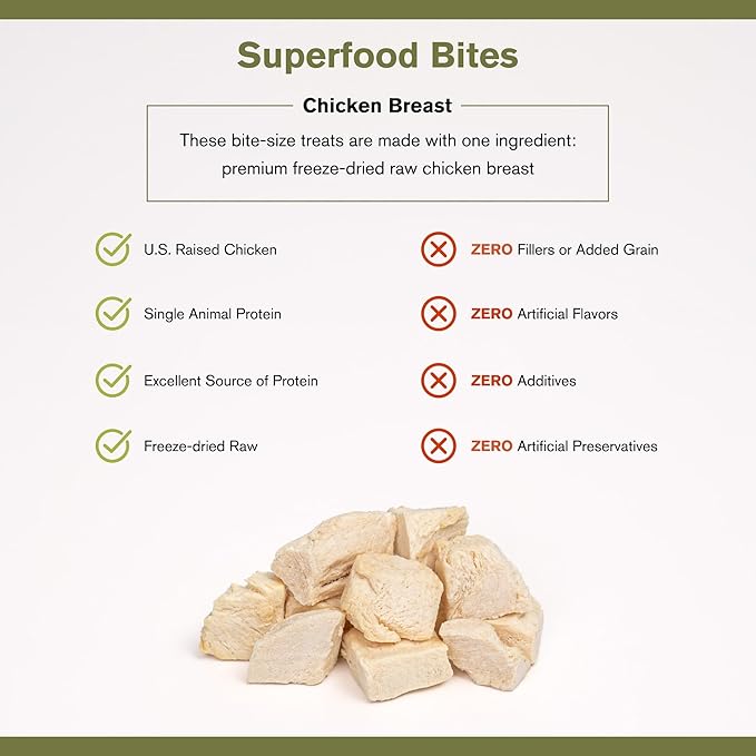 BADLANDS RANCH by Katherine Heigl – Superfood Bite Freeze-Dried Raw Chicken Breast Dog Treats – High Protein Single-Ingredient Snacks for Training, Rewards & Daily Wellness