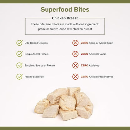 BADLANDS RANCH by Katherine Heigl – Superfood Bite Freeze-Dried Raw Chicken Breast Dog Treats – High Protein Single-Ingredient Snacks for Training, Rewards & Daily Wellness