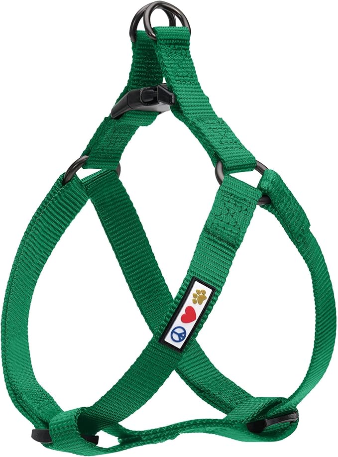 Pawtitas Solid Step-in Dog Harness – Adjustable No-Pull Vest for Puppies to Seniors, Safe & Comfortable XS Lush Green