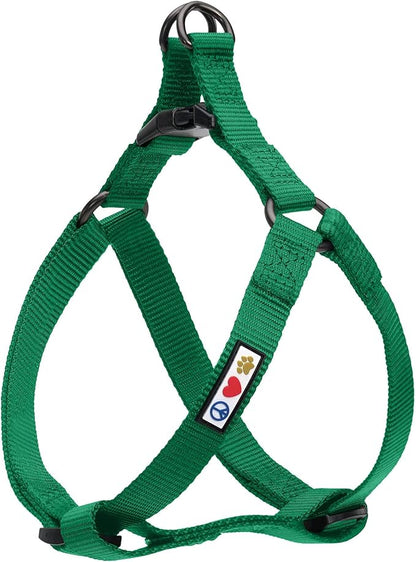 Pawtitas Solid Step-in Dog Harness – Adjustable No-Pull Vest for Puppies to Seniors, Safe & Comfortable S Lush Green