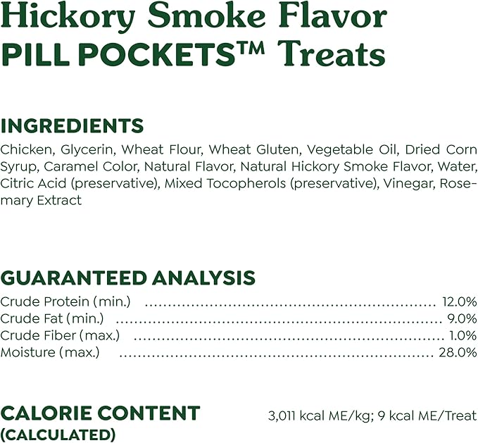Greenies Pill Pockets for Dogs, Small Size Soft Dog Treats, Hickory Smoke Flavor, 3.2 oz. Pouch