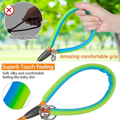 NTR 30FT Puppy Leash, Nylon Rope Long Dog Leash with 2 Swivel Hooks and Comfortable Padded Handle, Dog Line Tether for Small Medium Large Dogs Training, Playing, Camping, or Backyard