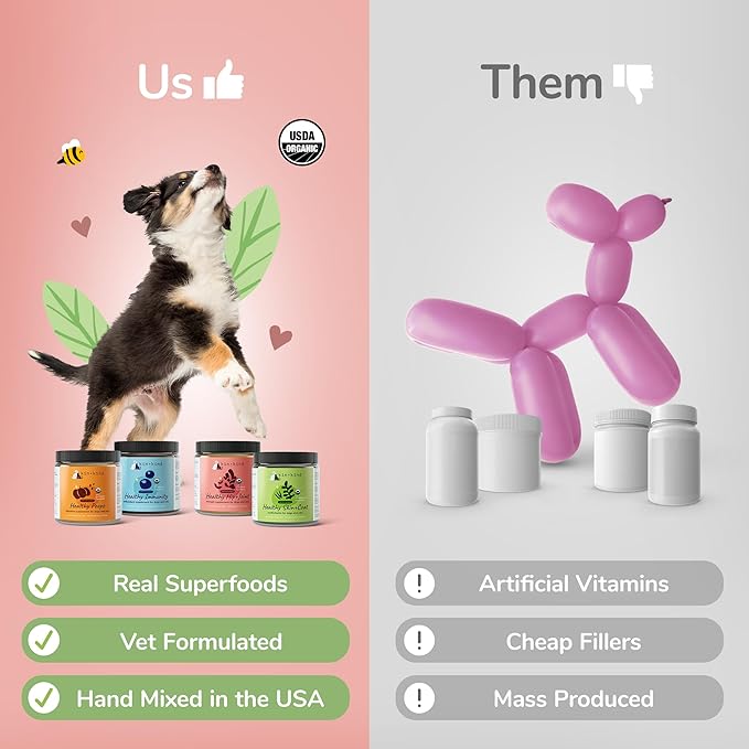 kin+kind Hip and Joint Supplement for Dogs & Cats – Vet Formulated Natural Joint Support with Organic Turmeric, Black Pepper & Coconut – Dog Essentials & Cat Essentials – Made in USA – 3x4 oz (Medium)