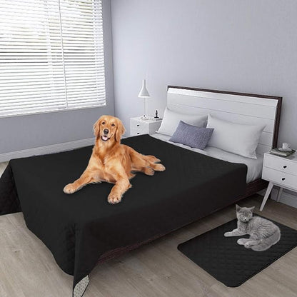Easy-Going 100% Waterproof Dog Bed Cover, Non-Slip Pet Blanket for Furniture, Washable Couch Cover, Repleasement Sofa Cover (86X82 in,Black)