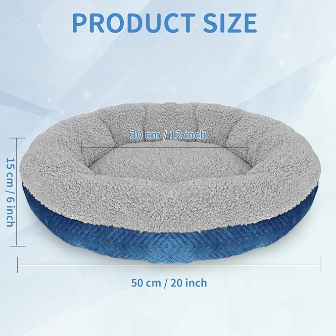 AUPETEK Heated Cat Beds for Indoor Cats Warming Cat Beds Super Soft Machine Washable Thermo Kitty Electric Heating Bed 19 Inches Round