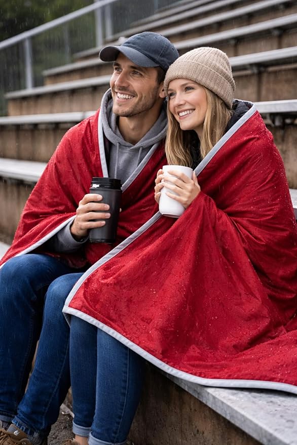 Premium Deluxe * 100% Waterproof Blanket Guarantees to Keep Your Bed Dry! Crinkle-Free Ultra-Soft Fleece Furniture Protector for People Kids Pets. EZ Wash/Dry Red/Grey Reversible 60x40