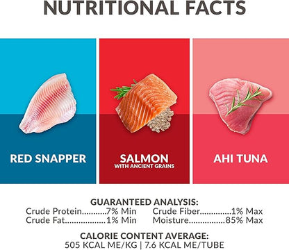 Wild Eats Simply Puree Variety Tub for Cats | 48 Individual Servings of All-Natural, High-Protein Puree Treats | Includes Multiple Flavors | Grain-Free, No Artificial Additives, Smooth Texture