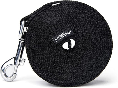 Siumouhoi Strong Durable Nylon Dog Training Leash, 1 Inch Wide Traction Rope, 6 ft Long, for Small and Medium Dog (Black, 6 Feet)