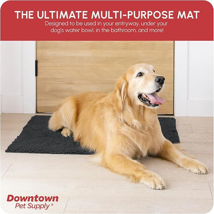 My Doggy Place Dog Mud Mat, 36" x 26" Charcoal – Thick Microfiber Entry Rug for Snow, Mud & Salt – Absorbent, Quick-Dry, Washer-Safe & Non-Slip, Large