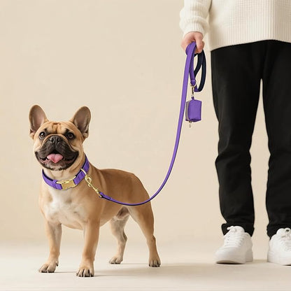 Didog Soft Padded Dog Collar for Large Dogs, Colorful and Durable Pet Collar with Quick Release Buckle, Light and Breathable for Daily Walking, Purple, L
