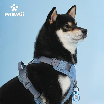 Pawaii No Pull Dog Harness with Pet ID Tag,Reflective Strips No Choke Front O Ring Breathable Mesh Adjustable Soft Padded Pet Vest with Easy Control Handle for Small Dogs