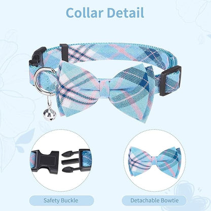 BINGPET Dog Harness Collar Leash Set,Adjustable No Pull Escape Proof Small Dog Harness,Classic Plaid Puppy Harness and Leash Set for Small Medium Large Dogs Training Easy Walk Running(Blue,XS)