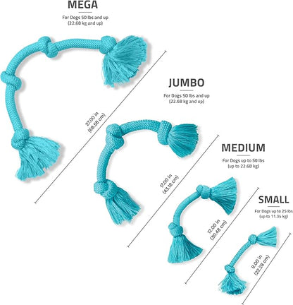 Playology Rope Toys for Dogs | Tug of War Dog Toy for Aggressive Chewers | Peanut Butter Scented Dog Toys | Mega Rope Toy for Interactive Play