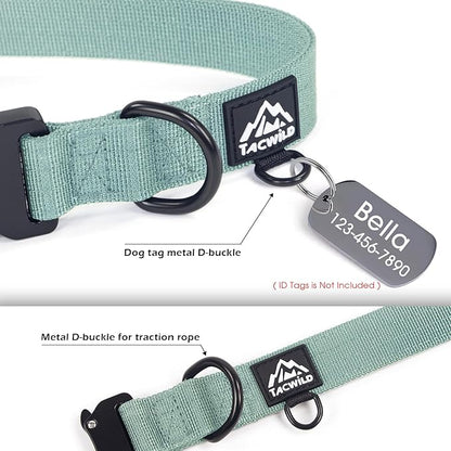 Medium Dog Collar Boy Girl - Adjustable, Chew Proof Nylon Collar with Metal Quick Release Buckle and D-Ring for Dog Tags (Florida Seaside, M(1''Width, Fit 11''-15''))